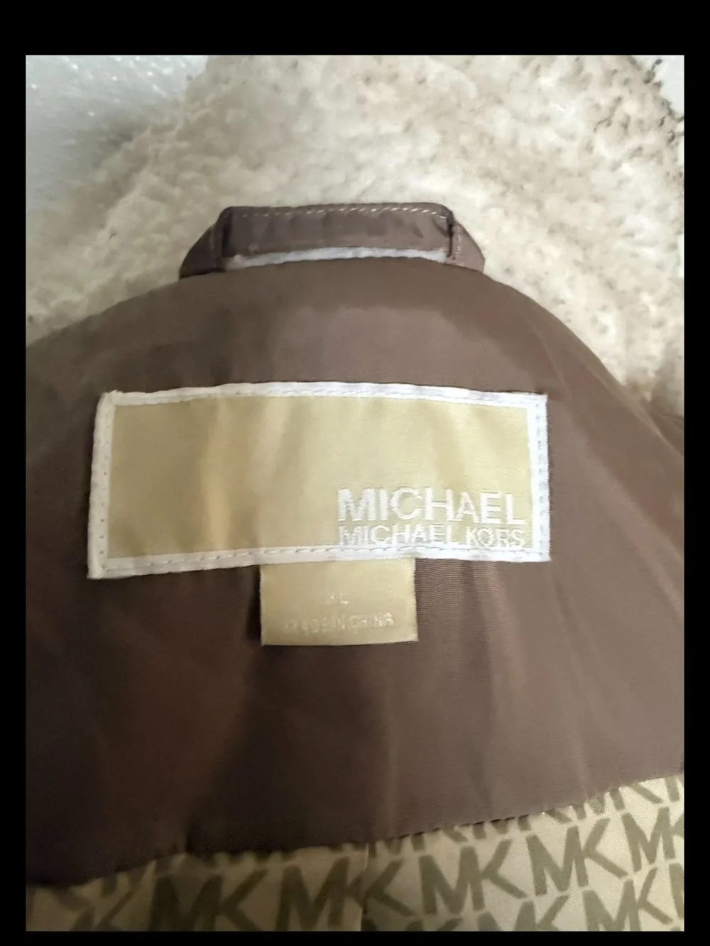 MICHAEL MICHAEL KORS WOMENS QUILTED TAN/GOLD JACKET SIZE  XL